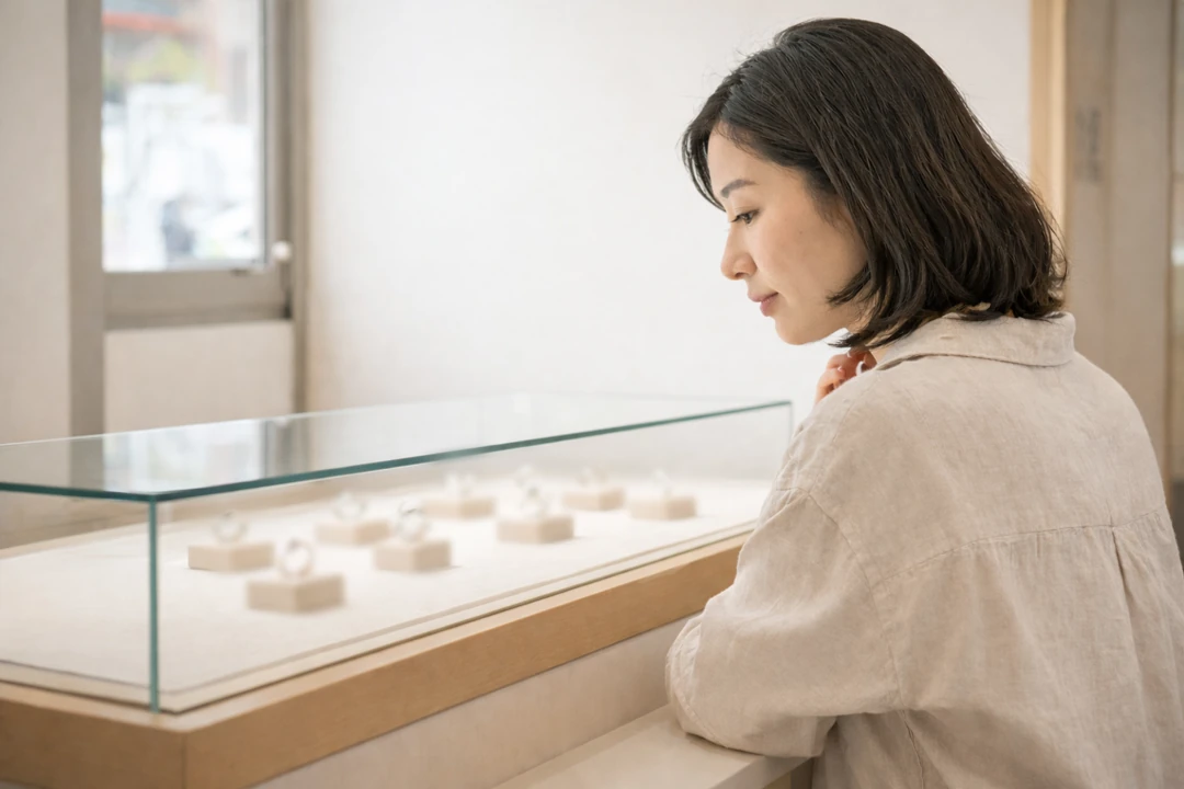 指輪を見ているイメージ