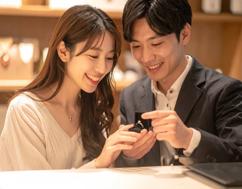 婚約指輪を検討しているイメージ